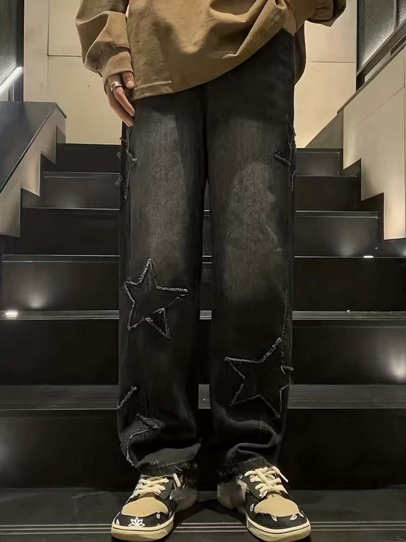 Jean Wide Leg Noir “Étoile”