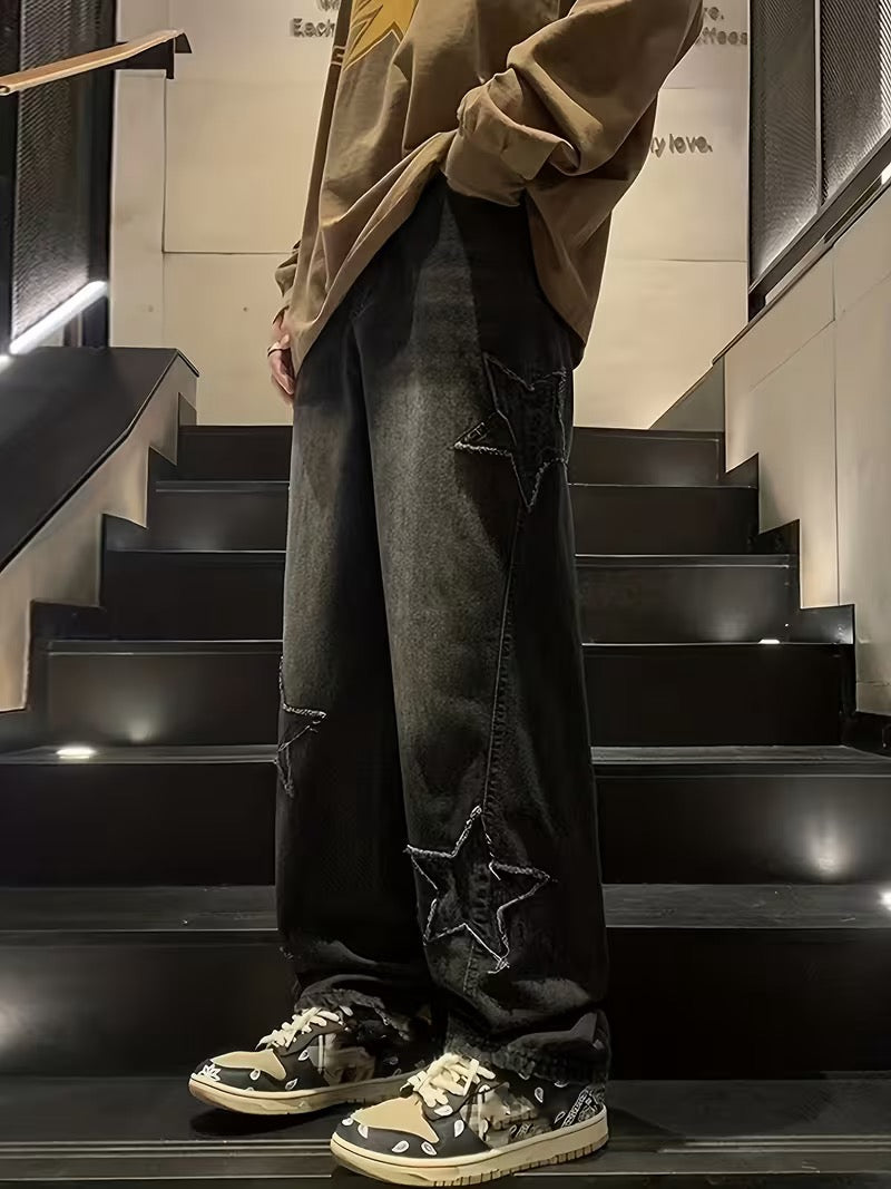 Jean Wide Leg Noir “Étoile”